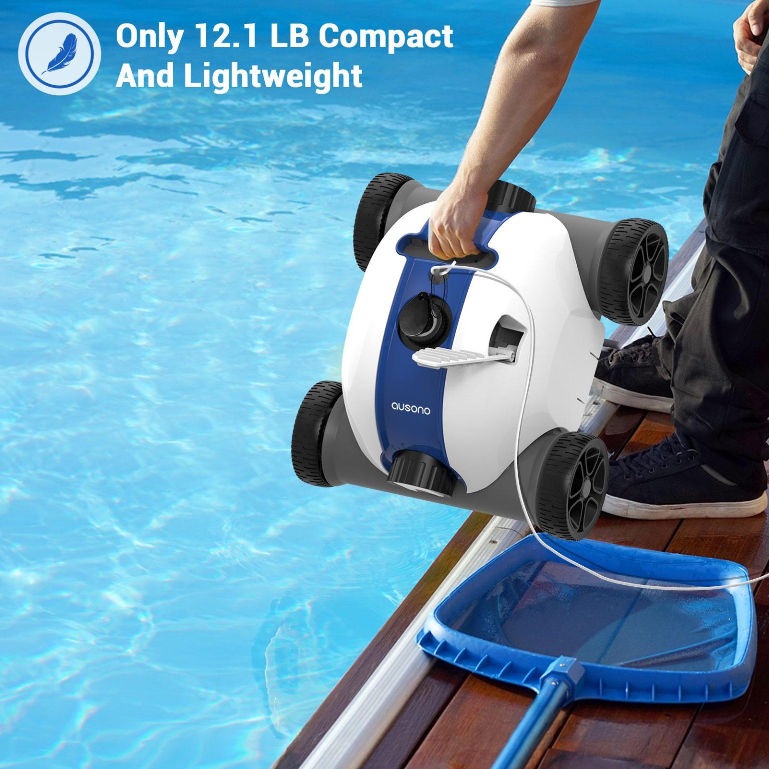 ausono cordless automatic robotic pool cleaner for in-ground and above ...